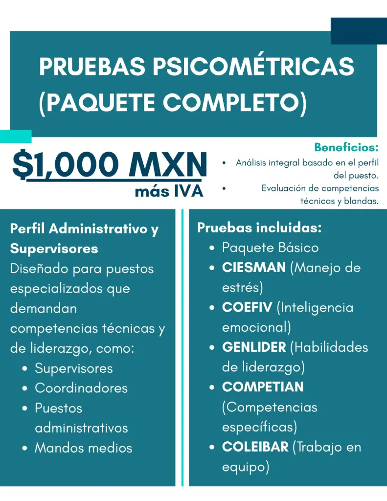 Pruebas Psicométricas (Paquete Completo)